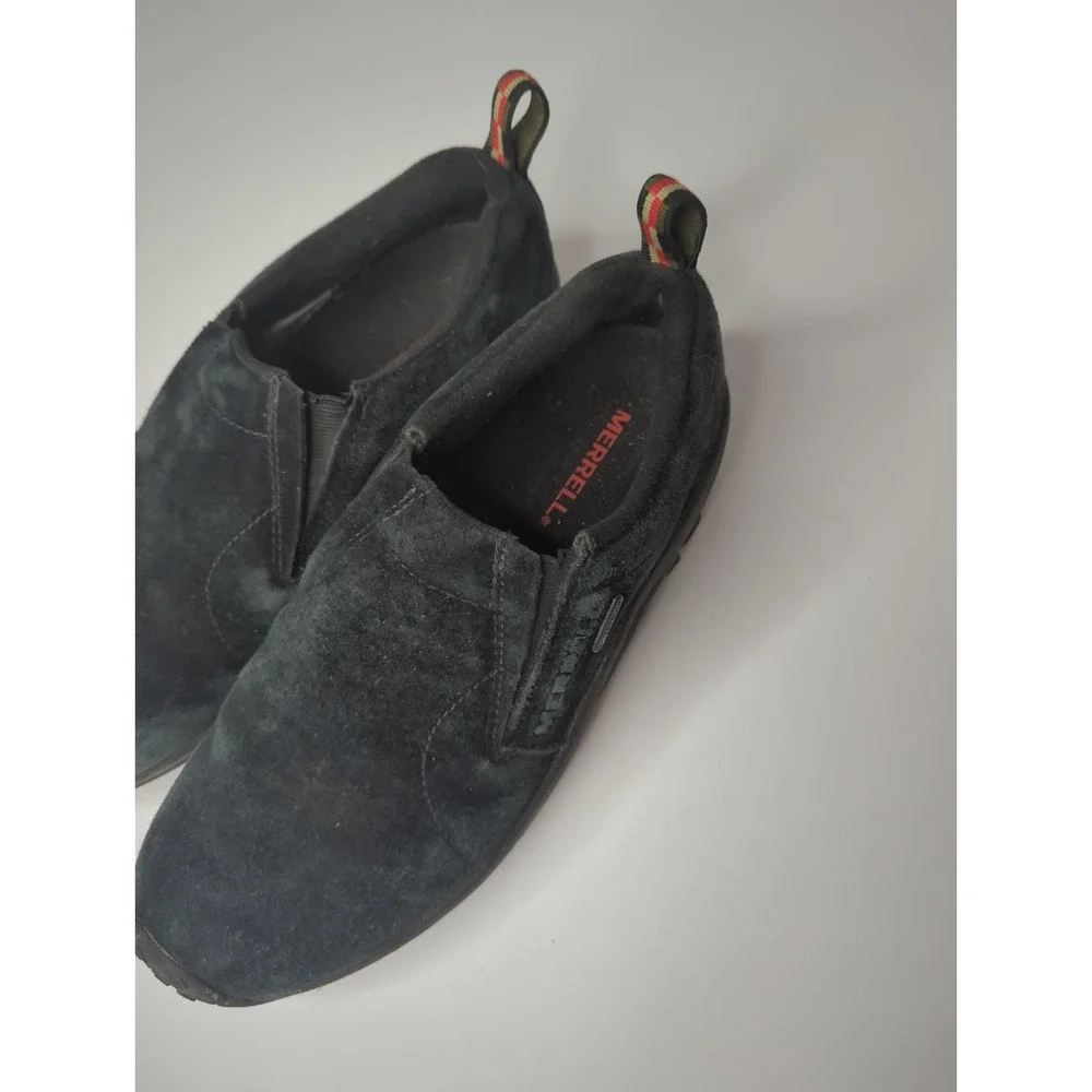 MERRELL Jungle Moc Midnight Black Suede shoes Mens 8 J52929 Slip on Waterproof